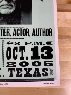 Willie Nelson - 2005 Franks Brothers Poster Smithville, Texas