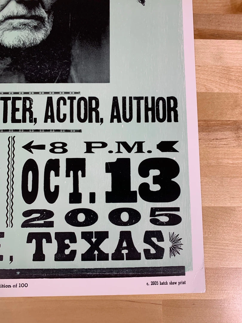 Willie Nelson - 2005 Franks Brothers Poster Smithville, Texas