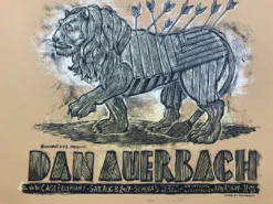 Dan Auerbach - 2009 Dan Grzeca Poster Schubas Chicago The Black Keys