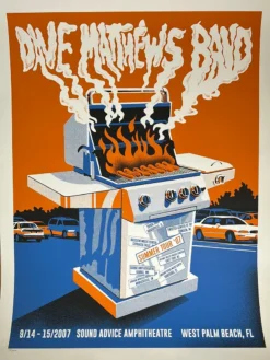 Methane Studios Dave Matthews Band - 2007 Methane Poster West Palm Beach, FL