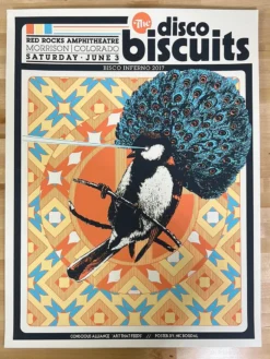 The Disco Biscuits - 2017 Nic Bogdal Poster Red Rocks Morrison, CO Colorado