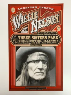 Willie Nelson - 2016 Mattole River Studios Poster Chillicothe, IL