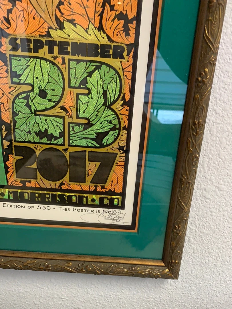 Colorado Greensky Bluegrass - 2017 Chuck Sperry Poster Red Rocks Morrison, CO FRAMED