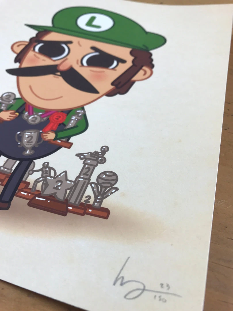 First Loser - 2016 Mike Mitchell Poster Luigi, Mario Brothers Art Prints