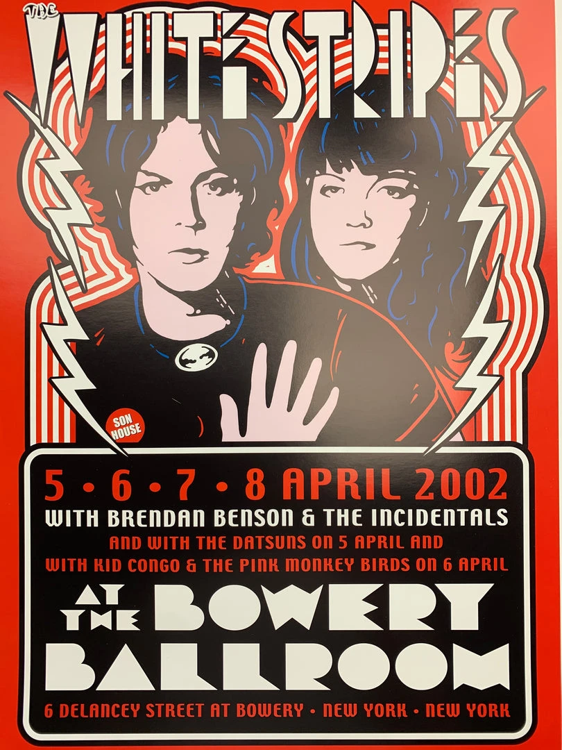 The White Stripes - 2002 Dennis Loren Poster New York Bowery Ballroom Gig Posters