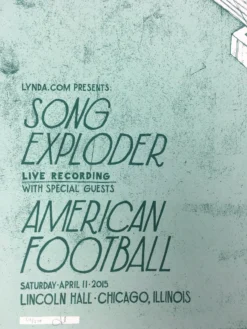 American Football/Song Exploder - 2015 Landland Poster Chicago, IL Lincoln Hall