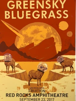 Greensky Bluegrass - 2017 John Vogl Poster Morrison, CO Red Rocks