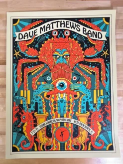 Methane Studios Gig Posters Dave Matthews Band - 2021 Methane Poster West Palm Beach, FL 7/31