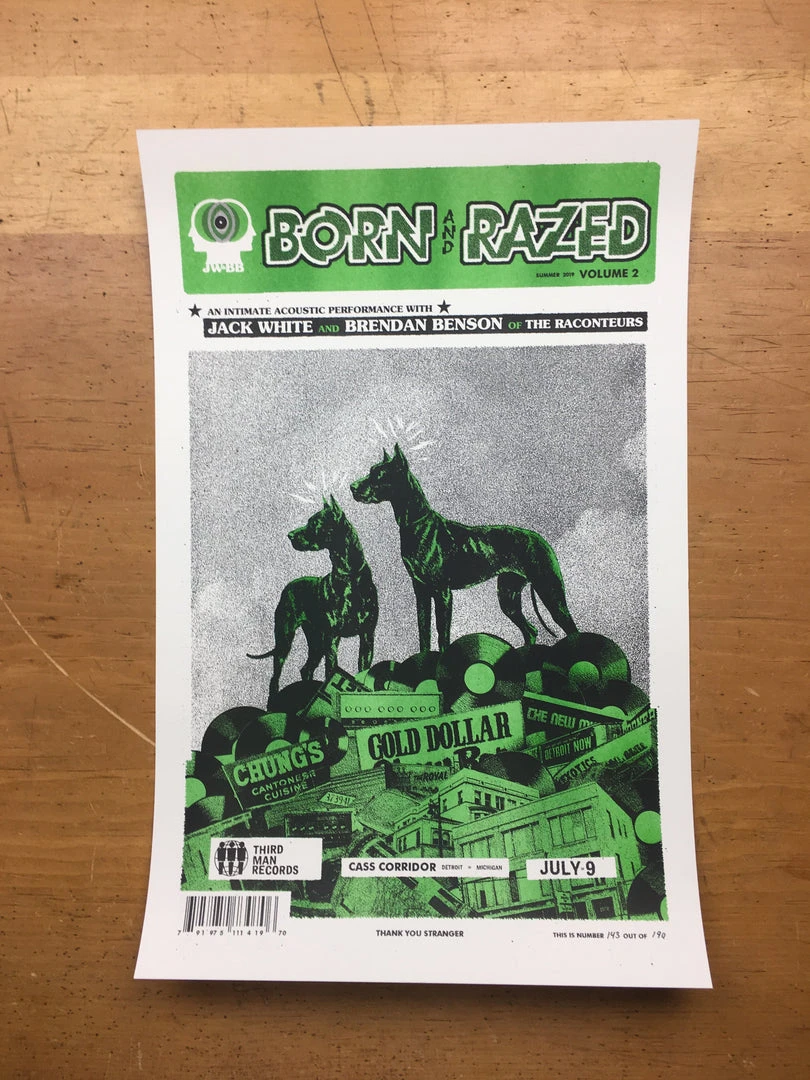 Jack White - 2019 The Silent Giants Poster Detroit, MI Third Man Records Gig Posters