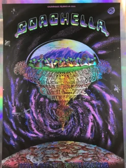 Coachella - 2011 EMEK Poster Purple Mirror FOIL Variant Edition 3/5 Signed