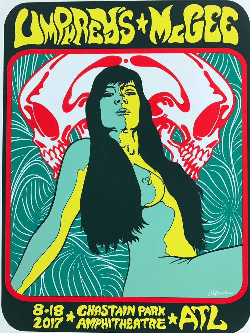 Umphrey's McGee - 2017 Jermaine Rogers Poster Atlanta, Chastain Park Amphitheatr Gig Posters