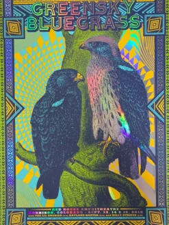 Greensky Bluegrass - 2019 Status Serigraph Poster Red Rocks, Morrison, CO FOIL Colorado