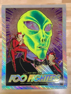 Foil Posters Foo Fighters - 2020 Brian Ewing Poster Cleveland, OH Rapture Foil