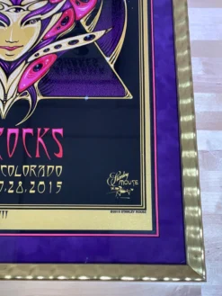 Widespread Panic - 2015 Jeff Wood Poster Red Rocks Morrison, CO FRAMED