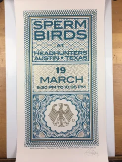 Gig Posters Sperm Birds - 2011 Chuck Sperry Poster Austin, TX Headhunters