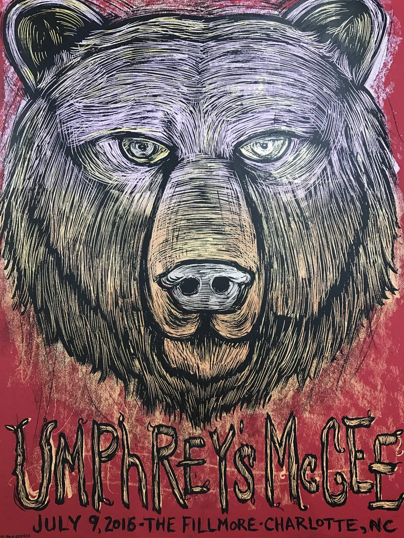 Gig Posters Umphrey's McGee - 2016 Dan Grzeca Poster Charlotte, NC Fillmore