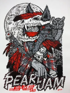 Ames Brothers Pearl Jam - 2014 Ames Design Poster Tulsa, OK BOK Center S/N