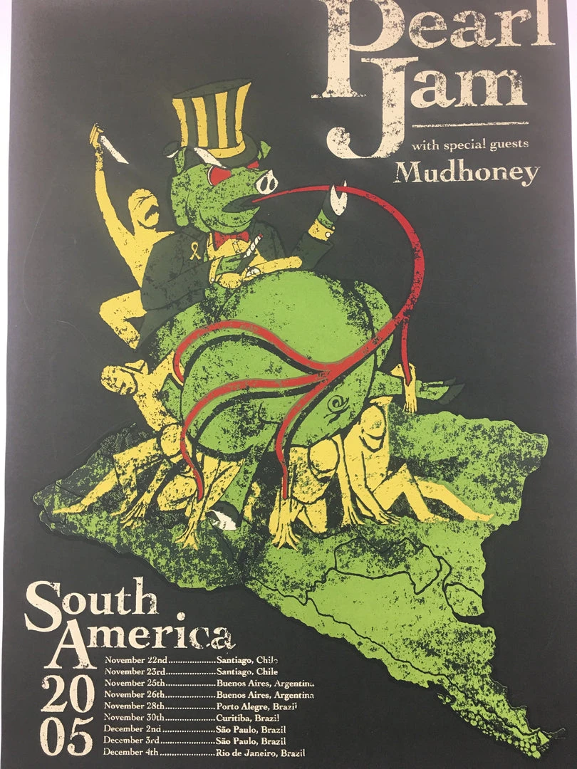 Gig Posters Pearl Jam - 2005 Brad Klausen Poster South America