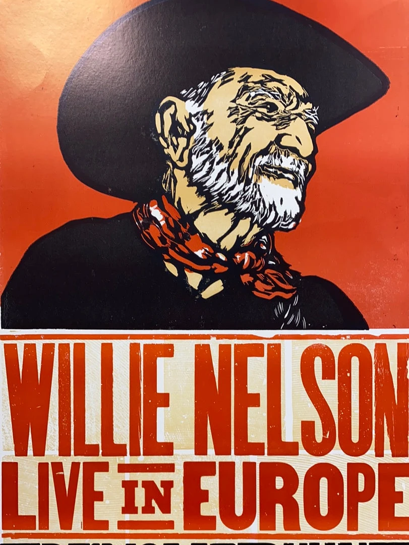 Willie Nelson - 2010 Hatch Show Print 6/19 Poster Stuttgart, Deutschland Gig Posters