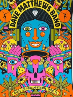 Methane Studios Dave Matthews Band - 2021 Methane Poster Irvine, CA