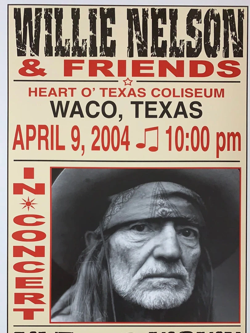 Gig Posters Willie Nelson - 2004 Franks Brothers 4/9 Poster Waco, TX