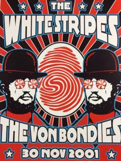 The White Stripes The Von Bondies - 2001 Dennis Loren Poster Toulouse Le LR Gig Posters