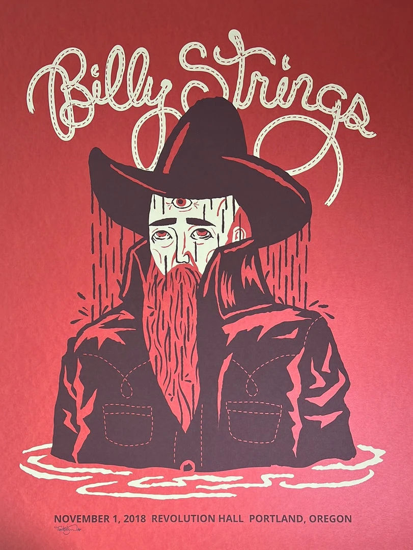 Billy Strings - 2018 Furturtle Show Prints Poster Portland, OR Gig Posters