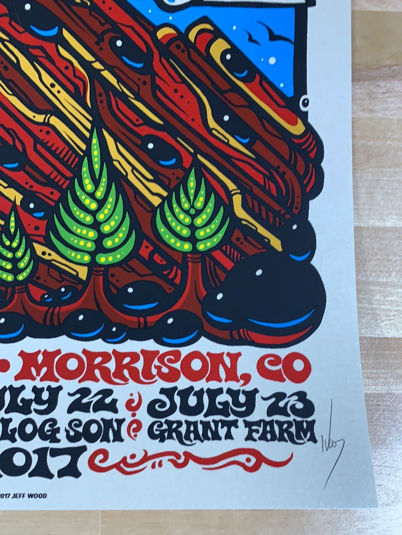 String Cheese Incident - 2017 Jeff Wood Poster Morrison, CO Red Rocks Colorado