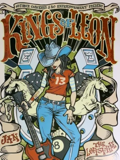Gig Posters Kings Of Leon - 2009 Daymon Greulich Poster Louisville, KY