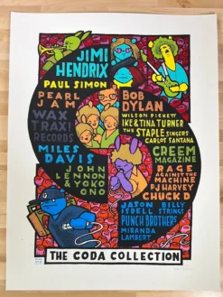 Art Prints The Coda Collection - 2021 Jay Ryan Poster Pearl Jam, Billy Strings, Hendrix