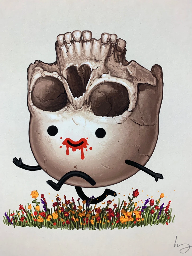 Steve - 2017 Mike Mitchell Skull Poster Print Mikeland