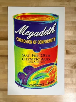 Megadeth - 1995 Matt Getz Poster Los Angeles, CA Del Mar Gig Posters