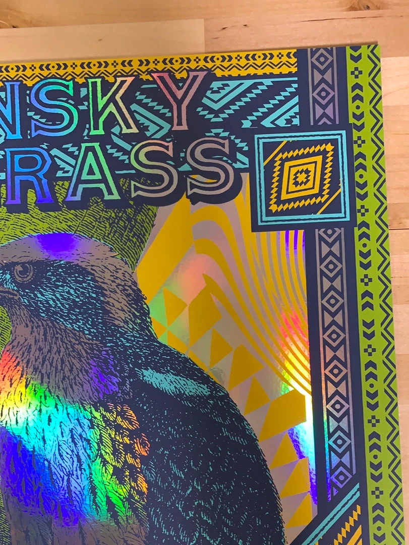 Greensky Bluegrass - 2019 Status Serigraph Poster Red Rocks, Morrison, CO FOIL Colorado