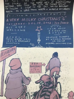 A Very Milky Christmas - 2002 Jay Ryan Poster Death Cab For Cutie Milwaukee