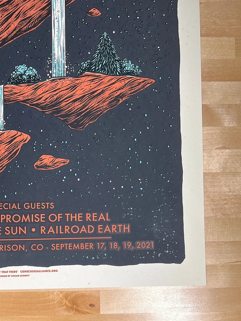 Greensky Bluegrass - 2021 Logan Schmitt Poster Morrison, CO Red Rocks