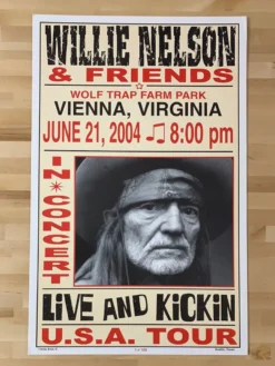Gig Posters Willie Nelson - 2004 Franks Brothers 6/21 Poster Vienna, VA