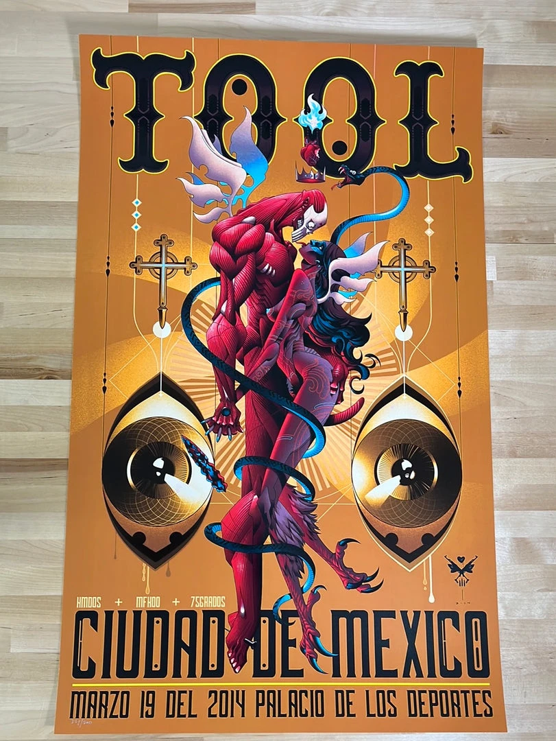 Tool - 2014 Alex Arizmindi Poster Mexico City Palacio De Los Deportes