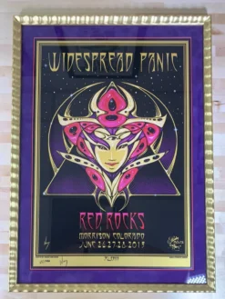 Widespread Panic - 2015 Jeff Wood Poster Red Rocks Morrison, CO FRAMED