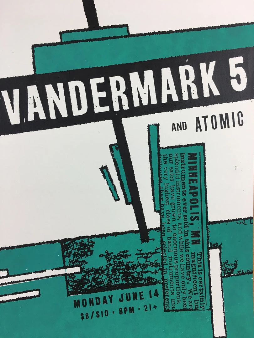 Gig Posters Vandermark 5 - 2004 Amy Jo Hendrickson Poster Minneapolis, MN