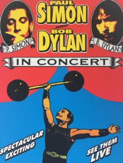 Gig Posters Bob Dylan Paul Simon - 1999 Mark Arminski Poster Portland, OR Rose Garden