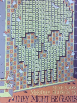 They Might Be Giants - 2008 Todd Slater Poster Houston, TX Meridan