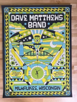 Dave Matthews Band - 2021 The Half And Half Poster Milwaukee, WI AP Gig Posters