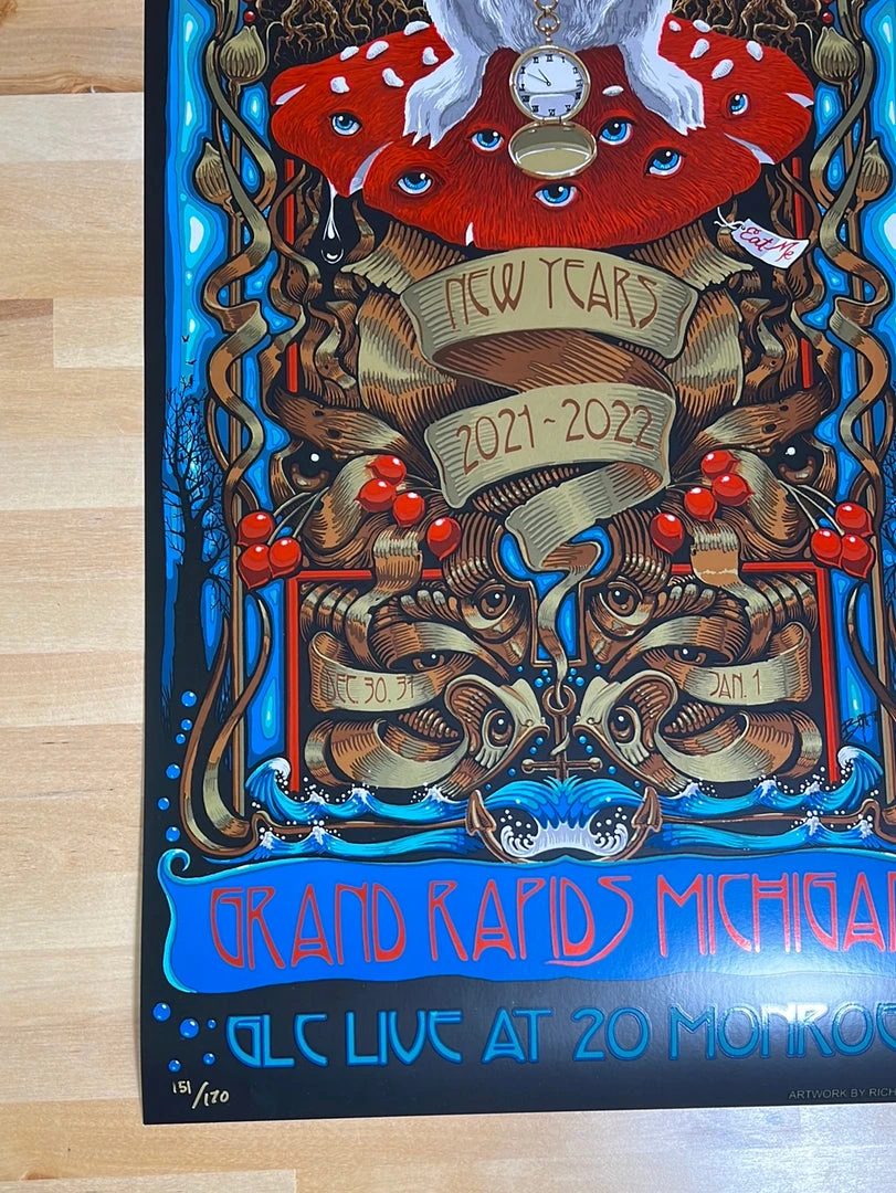 Gig Posters Billy Strings - 2021 2022 Richard Biffle Poster Grand Rapids, MI NYE