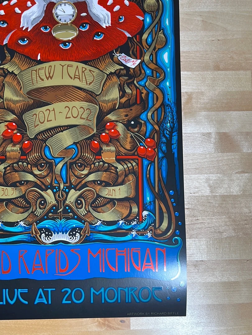 Gig Posters Billy Strings - 2021 2022 Richard Biffle Poster Grand Rapids, MI NYE