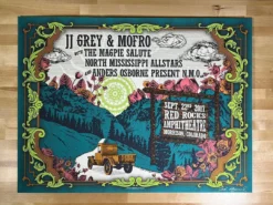 JJ Grey & Mofro - 2017 Derek Hatfield Poster Red Rocks Morrison, CO