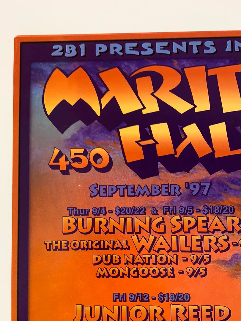 Sold Out Posters MHP 37 Maritime Hall - 1997 Poster September Wailers, Exodus San Fran 1st Gig Posters
