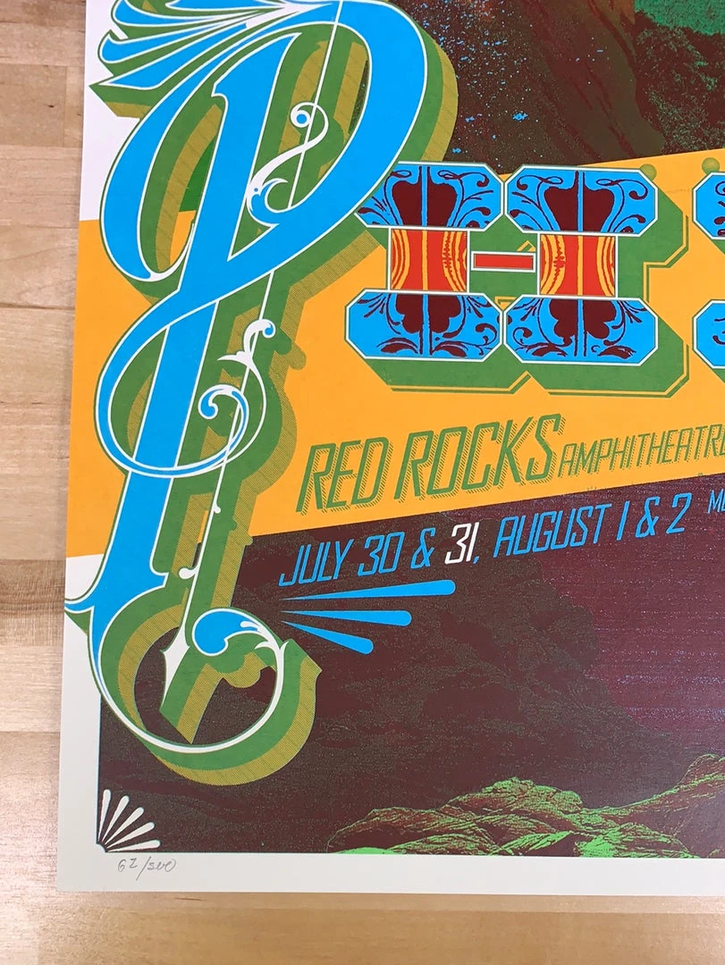 Phish - 2009 Wes Winship 7/31 Poster Morrison, CO Red Rocks Colorado