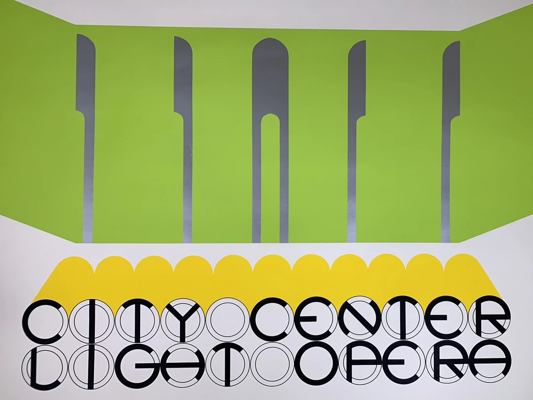 Art Prints City Center Light Opera - 1968 Gerald Laing Art Print Poster Original Vintage