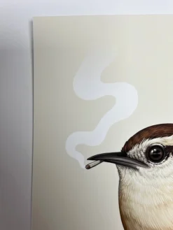 Fat Bird - 2019 Mike Mitchell Poster Carolina Wren Variant