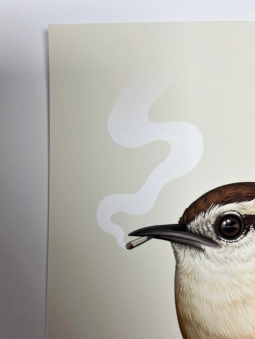 Fat Bird - 2019 Mike Mitchell Poster Carolina Wren Variant
